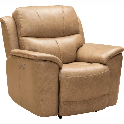 Kaden Power Recliner with Lumbar in Taupe Leather